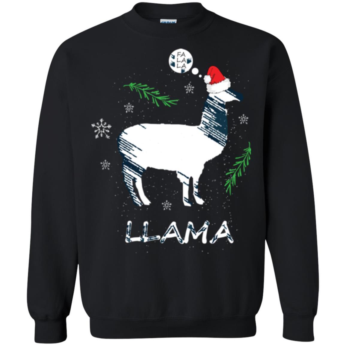 Christmas T-shirt Fa La La La Llama T-shirt Black