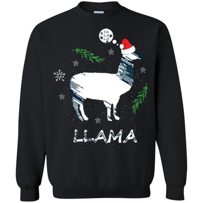 Christmas T-shirt Fa La La La Llama T-shirt Black
