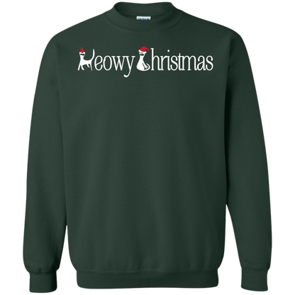Christmas T-shirt Meowy Christmas Forest Green