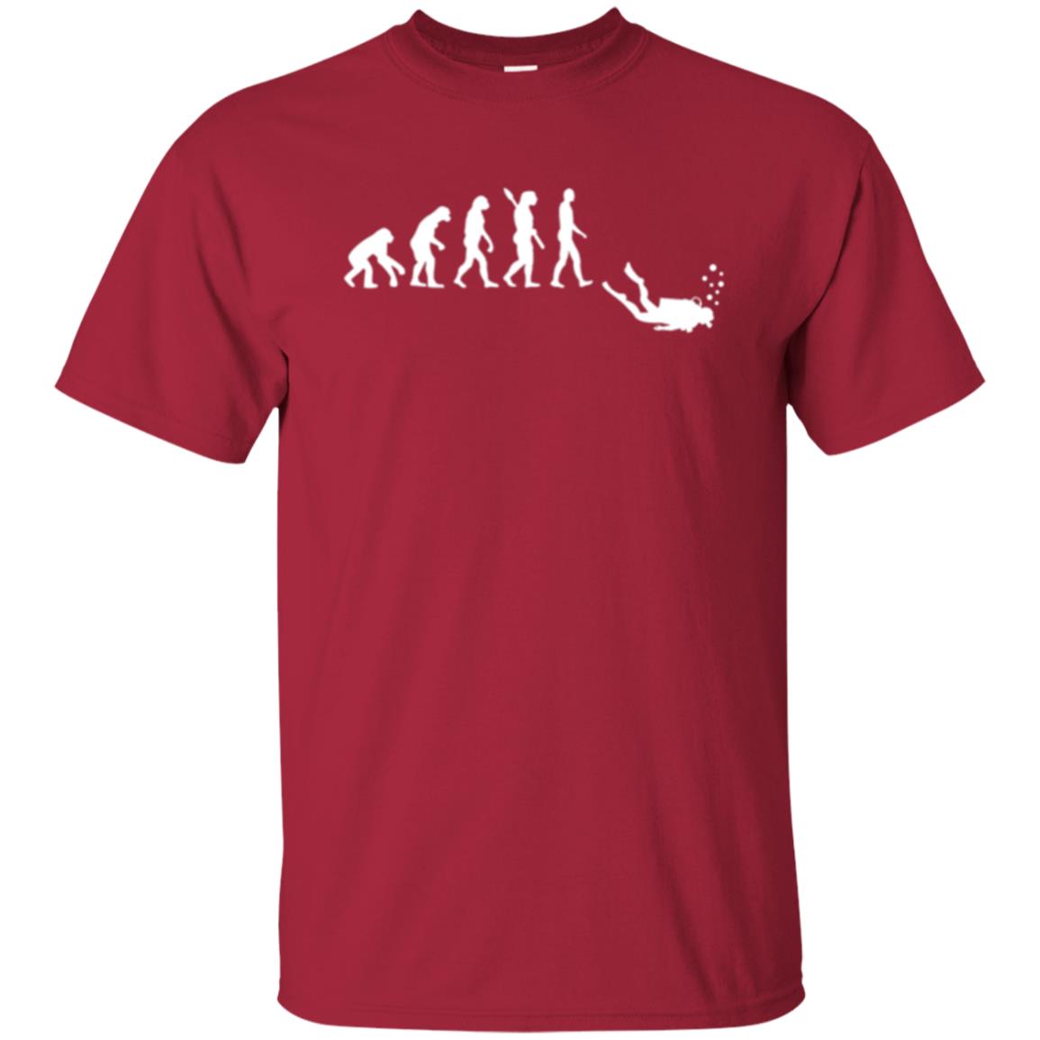 Evolution Of Man Funny Scuba Diving T-shirt Cardinal