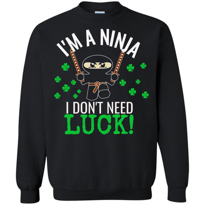 Ninja Luck Green St. Patrick_s Day T-shirt Black