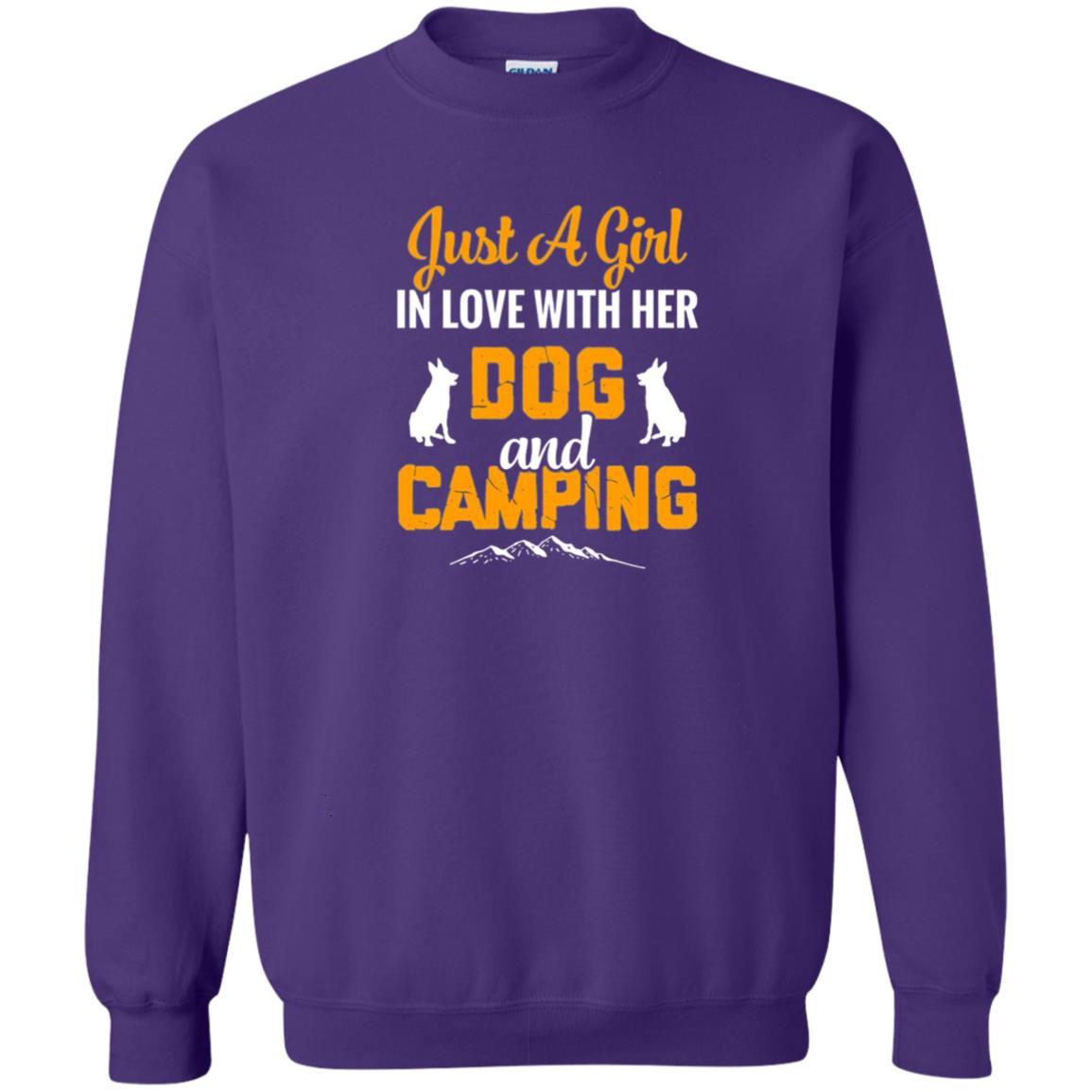 Just A Girl In Love With Her Dog And Camping Dog Lover T-shirt Purple