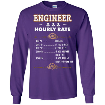 Engineer Hourly Rate Shirt For Mens Or Womens Purple