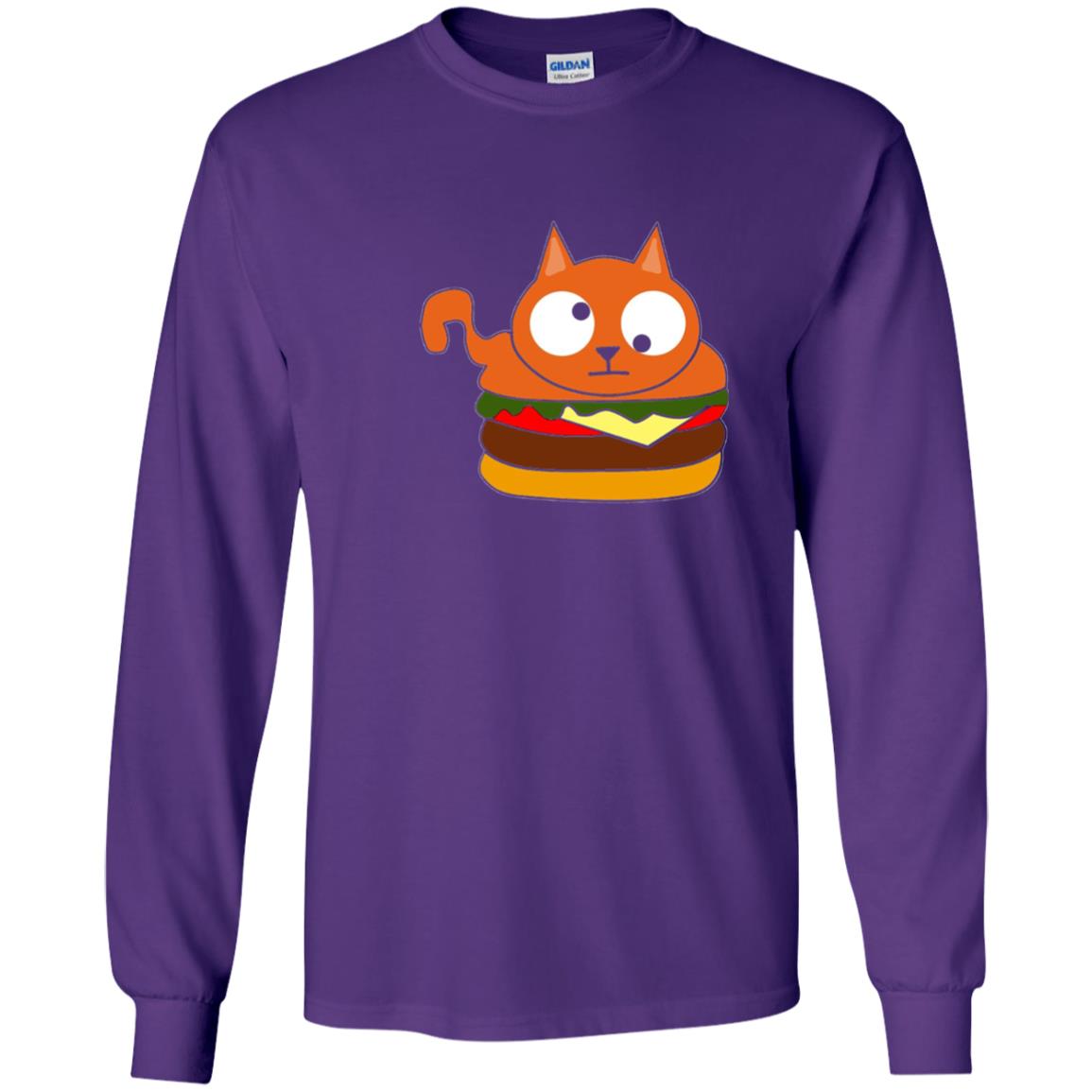 Chibi Kitty Burger Kawaii Cat Lovers Shirt Purple