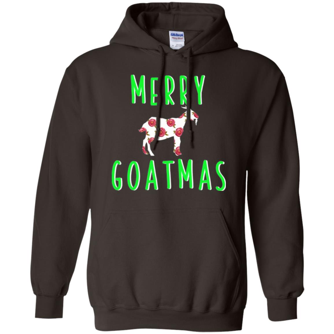 Goat Lovers T-shirt Merry Goatmas Dark Chocolate