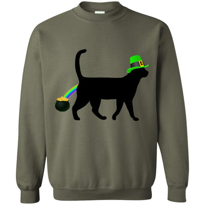 Cat Leprechaun Funny Cat Saint Patrick_s Day T-shirt Military Green