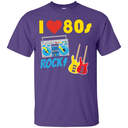 I Love The 80s Rock Eighties Shirt Purple