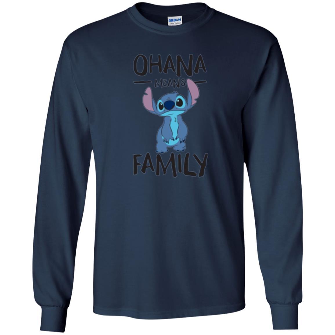 Disney Stitch T-shirt Ohana Means Family Navy