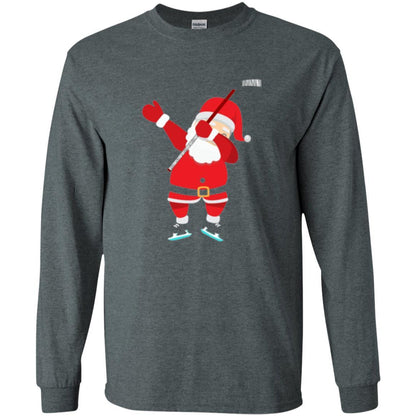 Christmas T-shirt Santa Claus Dabbing Hockey Dark Heather