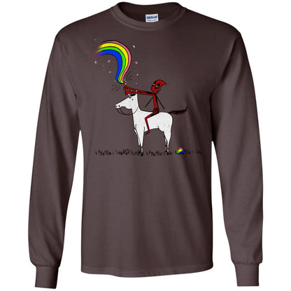 Deadpool With Unicorn Movie T-shirt Dark Chocolate