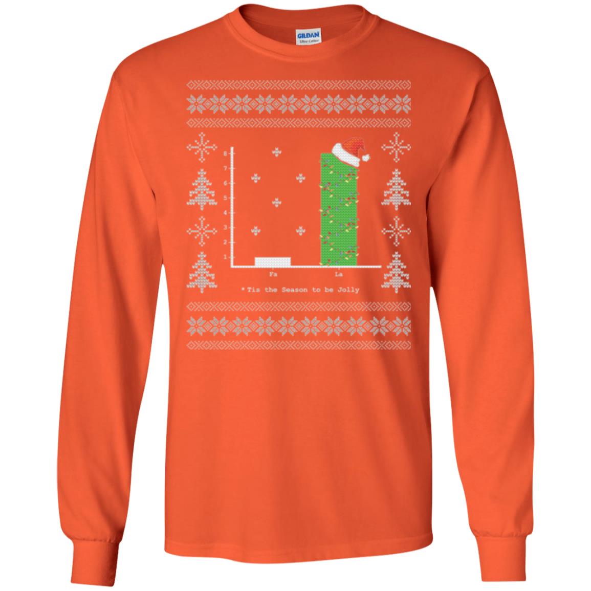 Christmas T-shirt Carol Bar Graph Orange