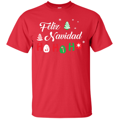 Chirstmas T-Shirt Feliz Navidad Ho Ho Ho Red