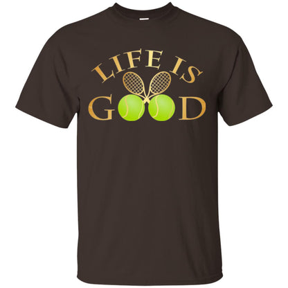 Tennis Lovers T-shirt Life Is Good Dark Chocolate