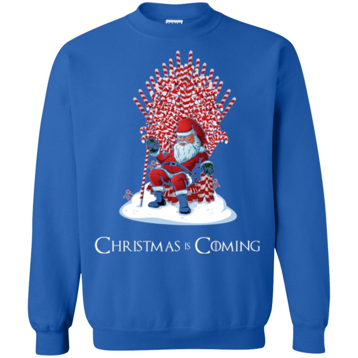 Christmas T-shirt Santa Candy Cane Throne Royal