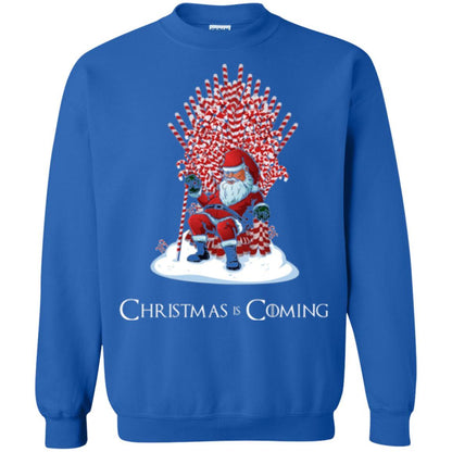 Christmas T-shirt Santa Candy Cane Throne Royal