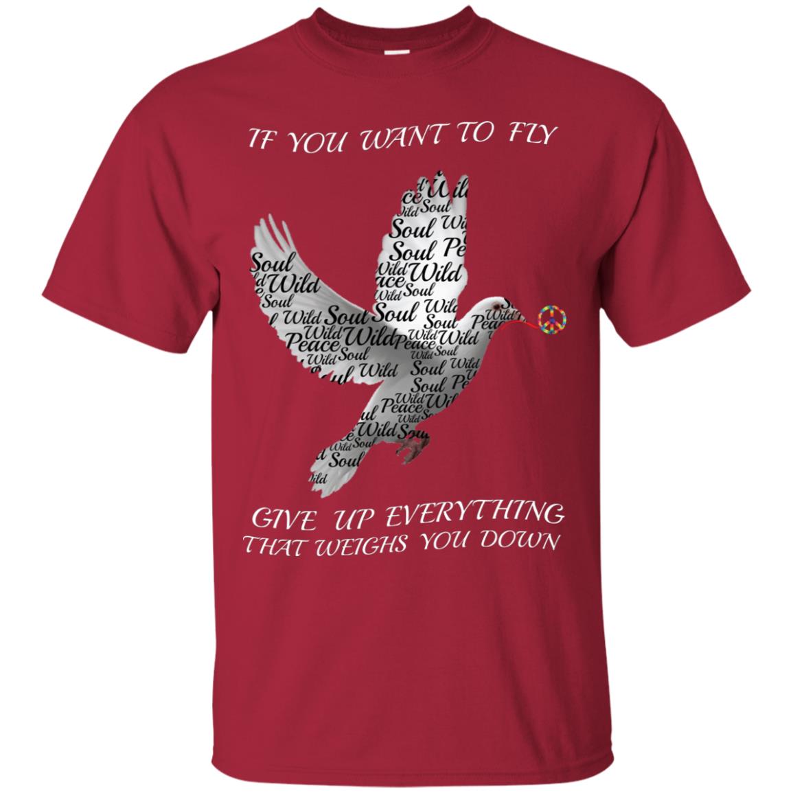 If You Want To Fly Give Up Everything That Weighs You Down Peace Sign Shirt Cardinal
