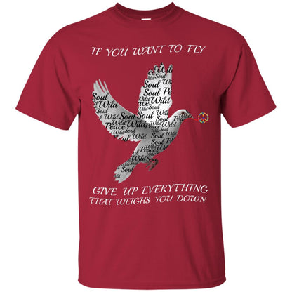 If You Want To Fly Give Up Everything That Weighs You Down Peace Sign Shirt Cardinal