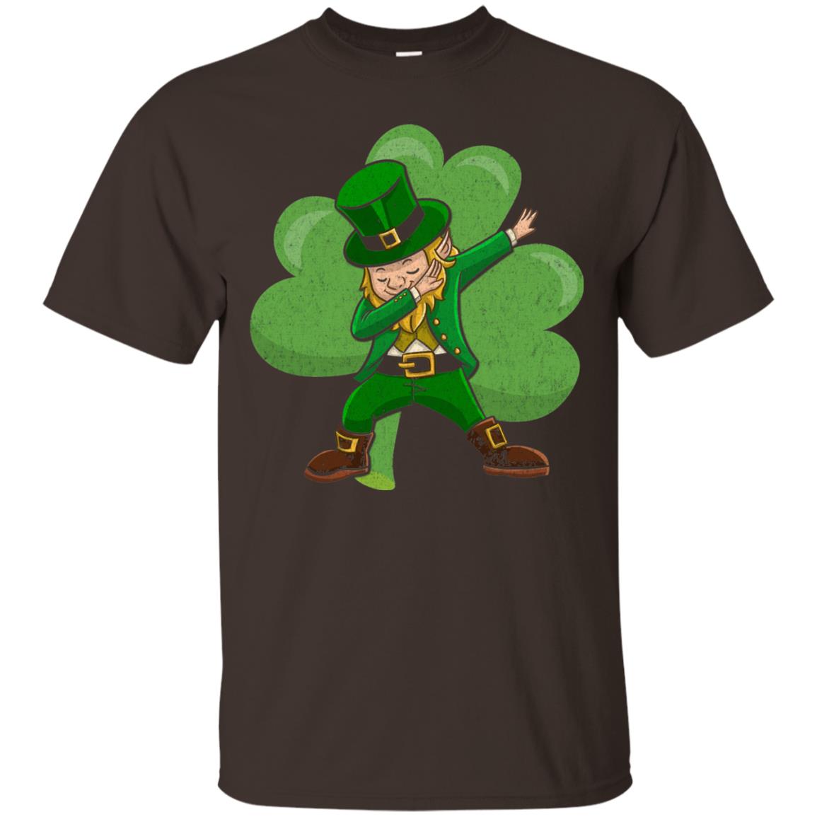 Funny Dabbing Leprechaun Shirt St Patricks Day T-shirt Dark Chocolate