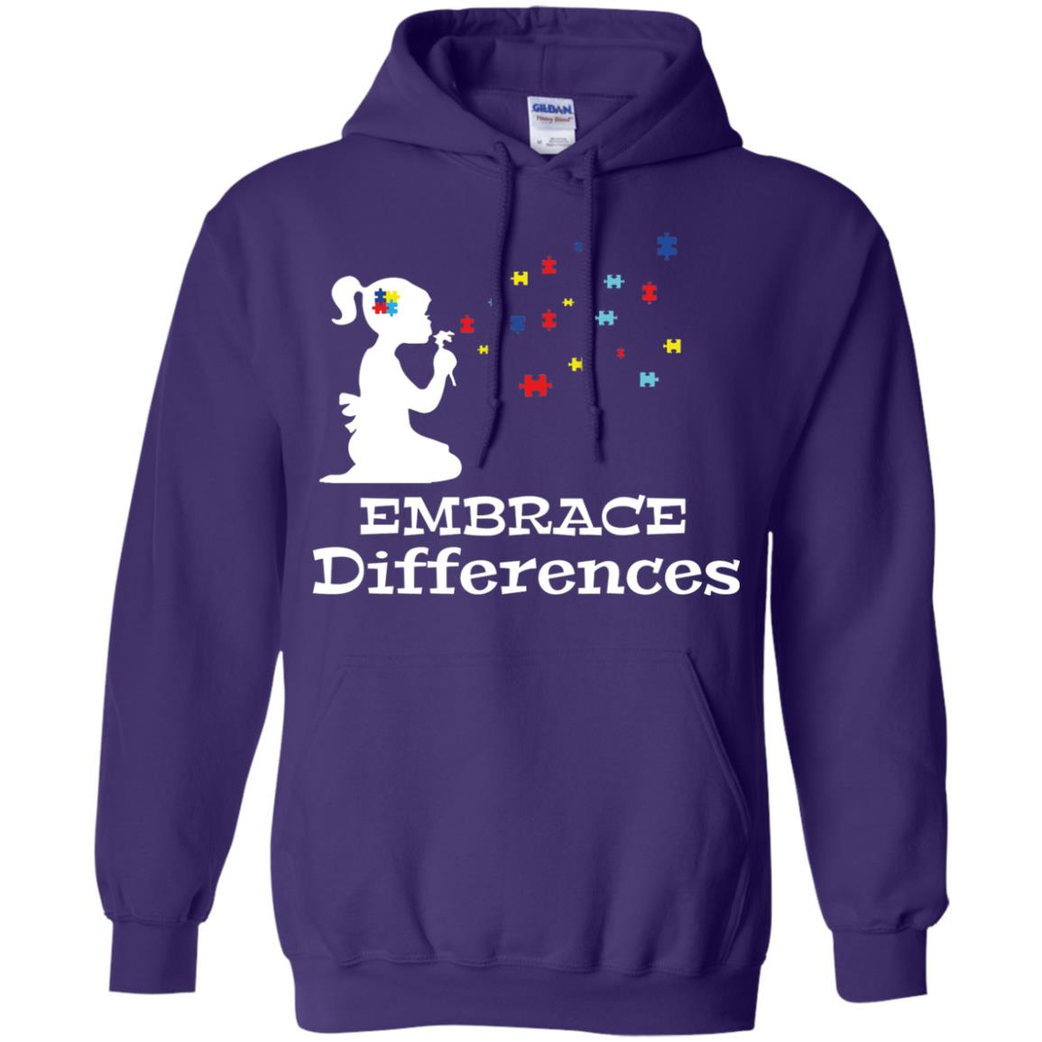 Embrace Differences Autism Awareness T-shirt Purple