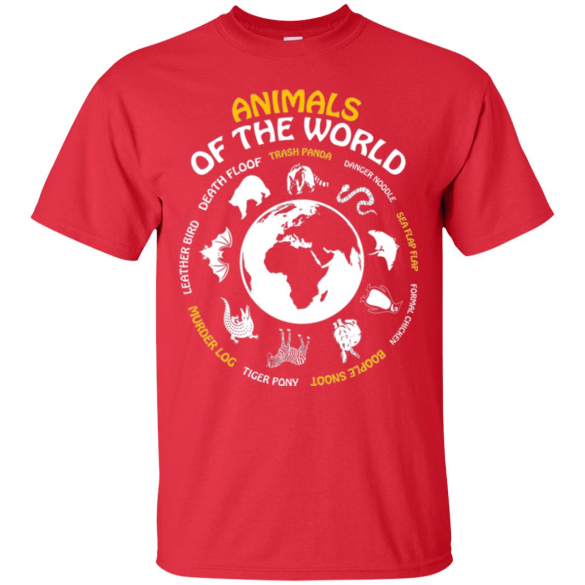 Save The Animals T-shirt Rare Animals Of The World Red