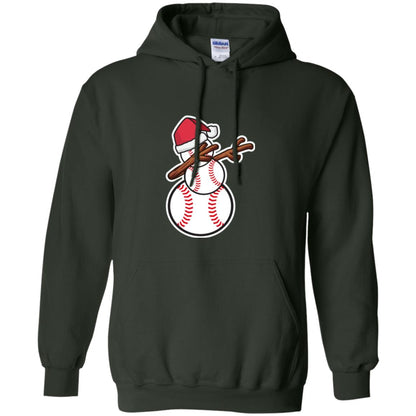 Christmas T-shirt Dabbing Snowman Baseball Forest Green