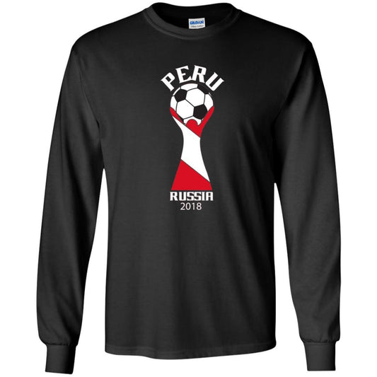 Football Lovers T-shirt Peru Russia 2018 Black Small