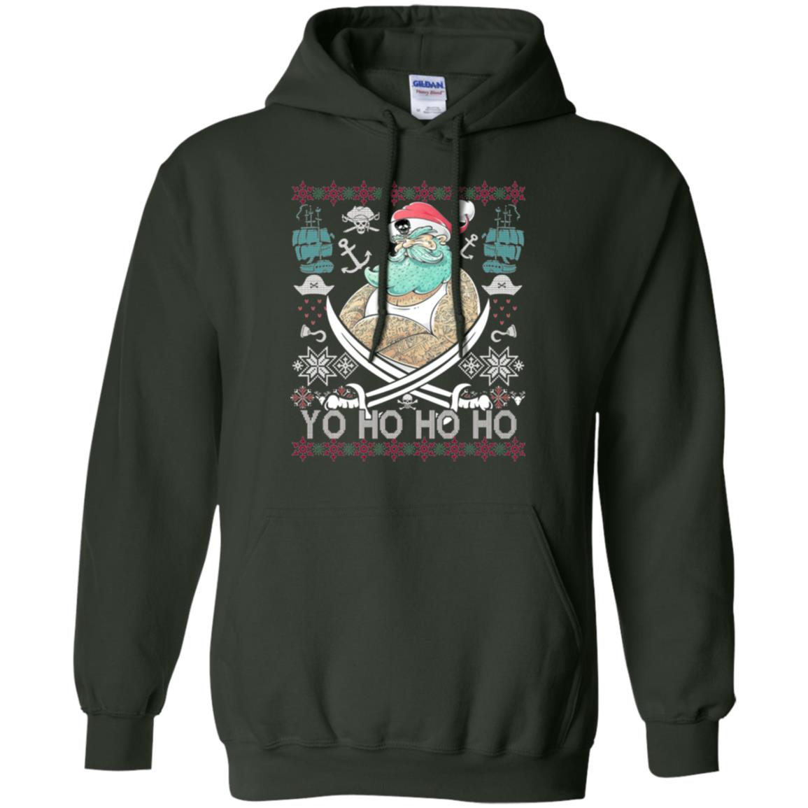 Christmas T-shirt Santa Pirate Forest Green