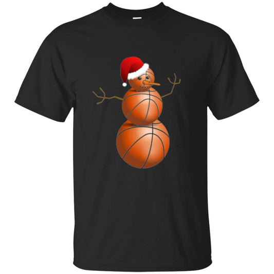 Christmas T-shirt Basketball Snowman Black
