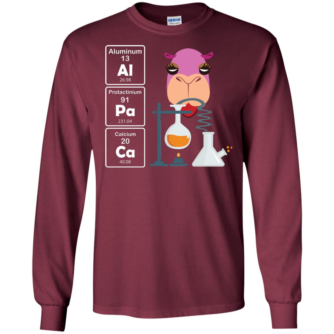 Al-pa-ca Funny Element Chemistry Alpaca Lover Shirt Maroon