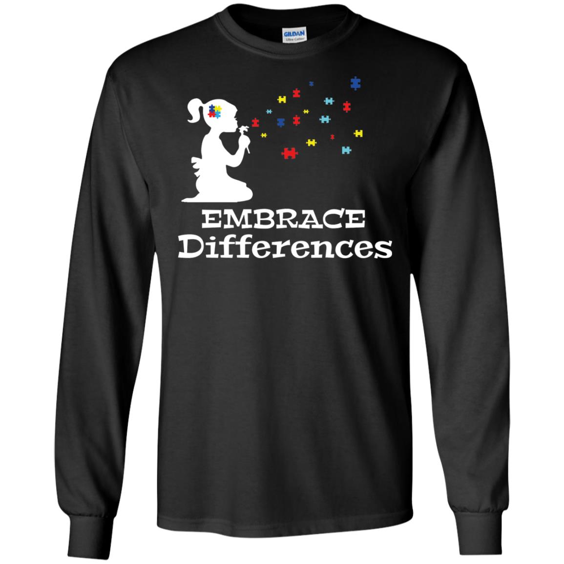 Embrace Differences Autism Awareness T-shirt Black