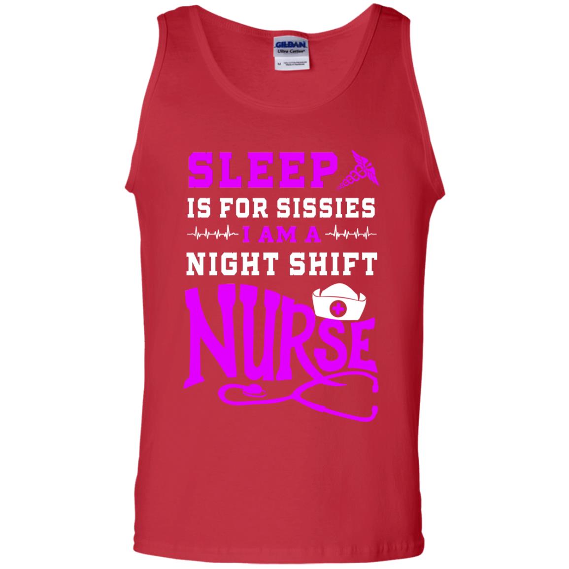 Sleep Is For Sissies I Am A Night Shift Nurse Nursing Shirt Red