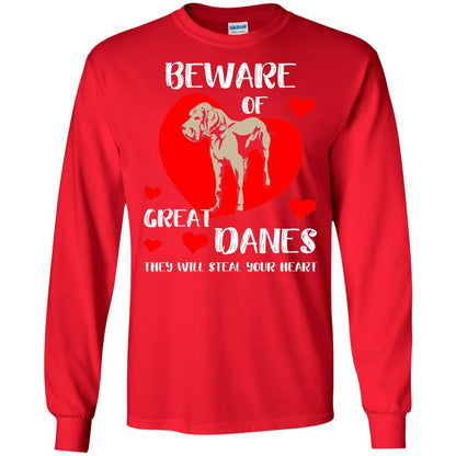 Beware Of Great Danes They Will Steal Your Heart Cute Shirt Red