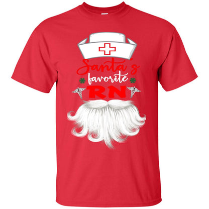 Santa's Favorite Rn Nursing Idea Shirt Red