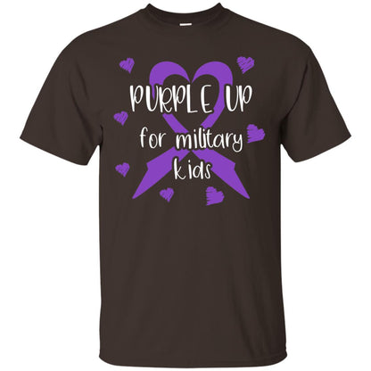 Purple Up For Military Kids Shirt Dark Chocolate