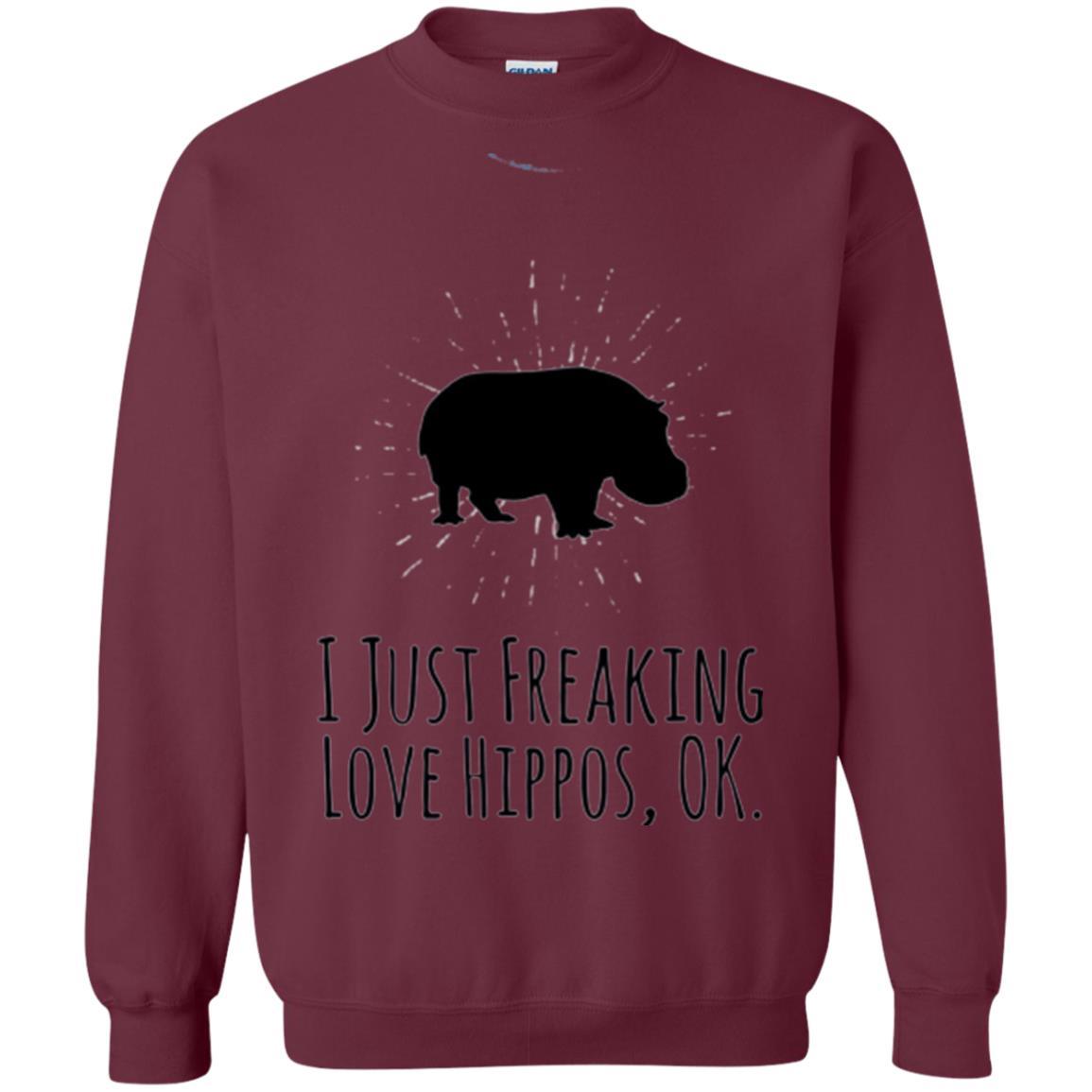 Hippo Lover T-shirt I Just Freaking Love Hippos Ok Maroon