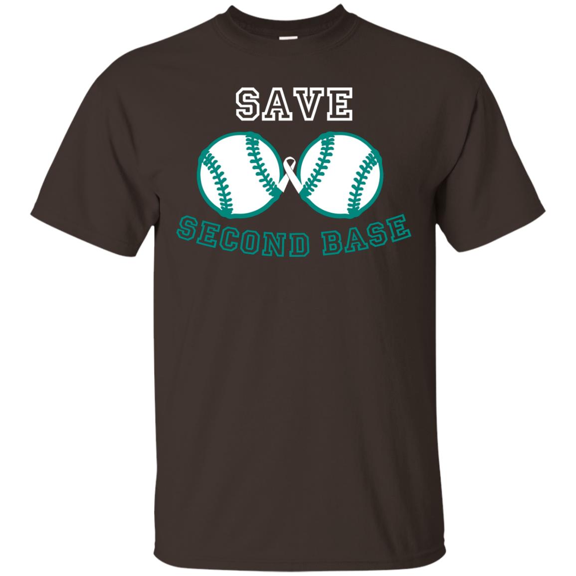 Save Second Base Breast Cancer T-shirt Dark Chocolate