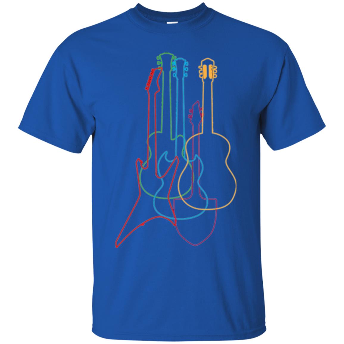 Colored Guitars Electric Acoustic Classical T-shirt Royal