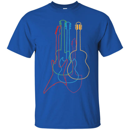 Colored Guitars Electric Acoustic Classical T-shirt Royal