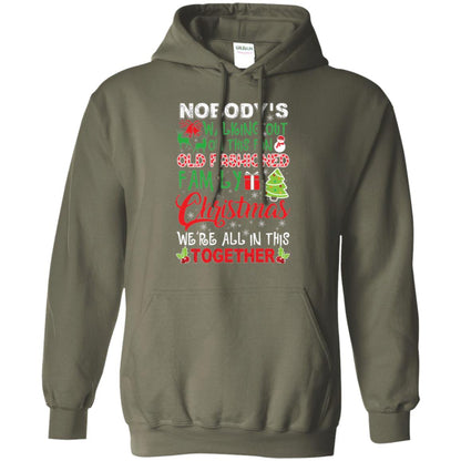Christmas T-shirt We_re All In This Together Military Green