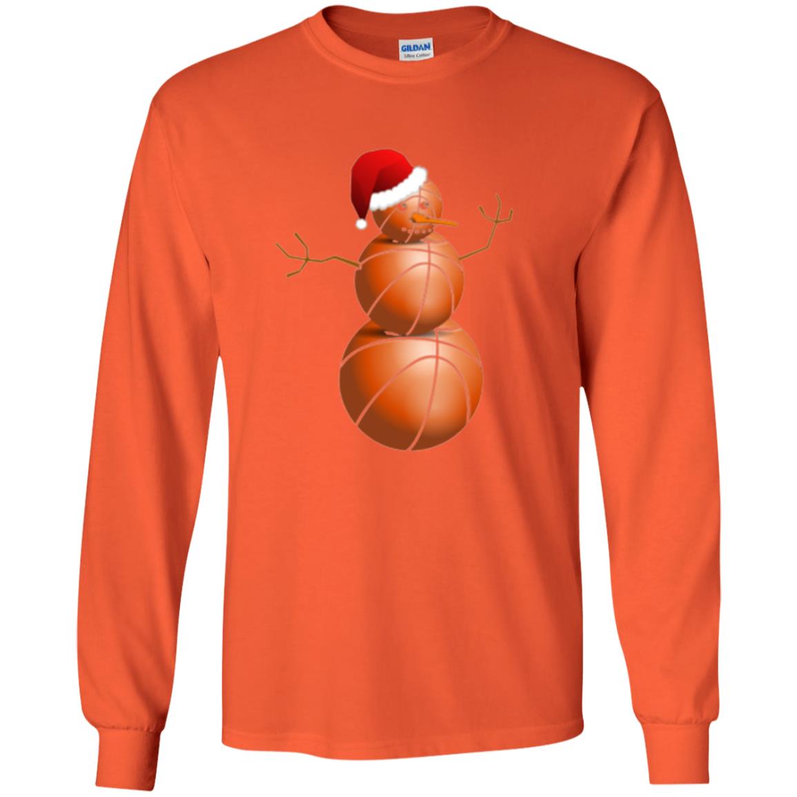 Christmas T-shirt Basketball Snowman Orange