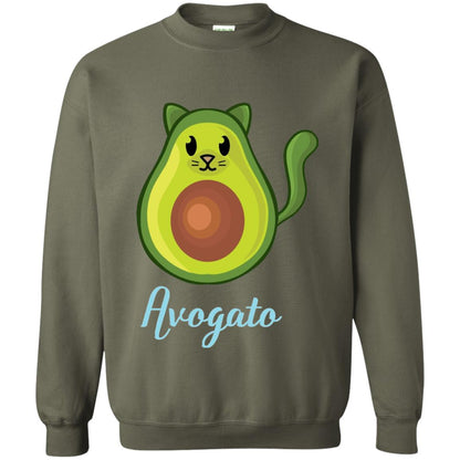 Avogato Avocado Cat Funny Avocato T-shirt Military Green