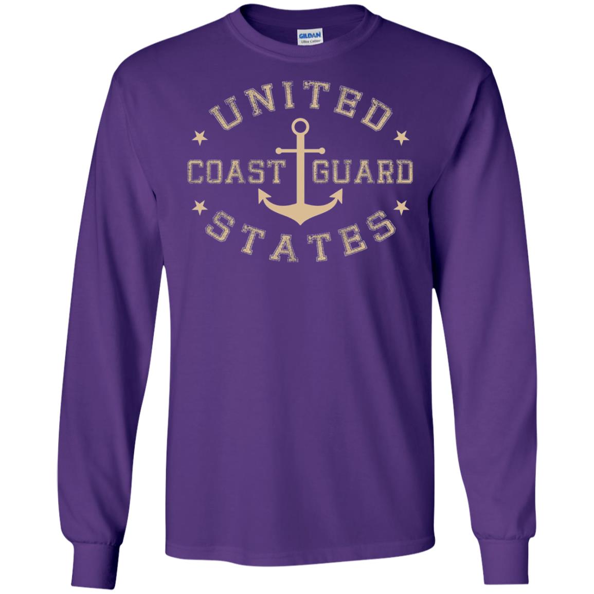 Coast Guard Birthday United States Anchor T-shirt Purple