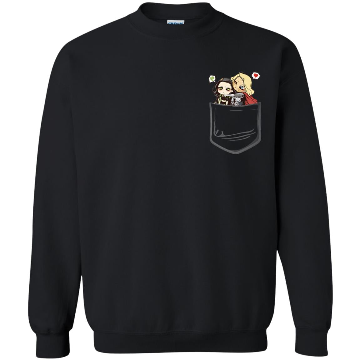 Thornloki In Pocket Movie ShirtG180 Gildan Crewneck Pullover Sweatshirt 8 oz.