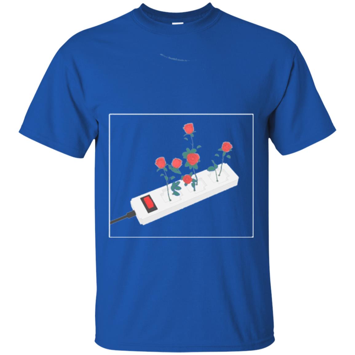 Flower Power Cute Art Aesthetic Vaporwave Digital Rose T-shirt Royal