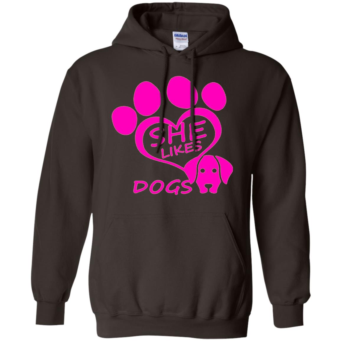 Dog Lovers Shirt She Likes Dogs Dark Chocolate