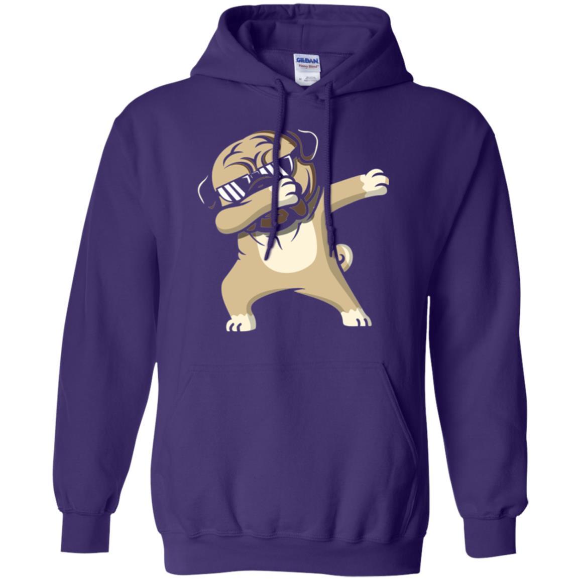Dog Lover T-shirt Dabbing Pug T-shirt Purple