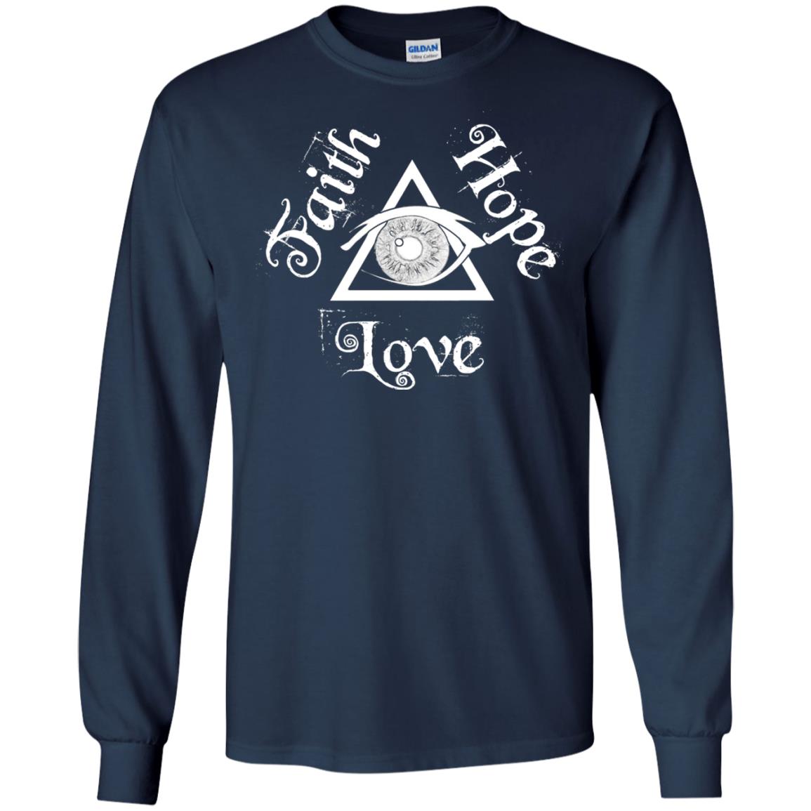 Faith Hope Love Eye Of Providence Esoteric Shirt Navy