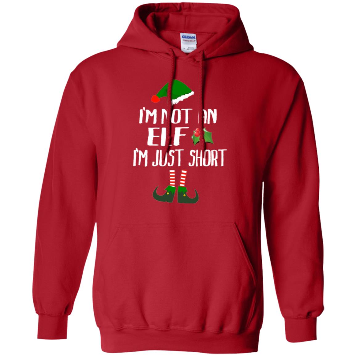 Funny Christmas T-shirt I_m Not An Elf I_m Just Short Red