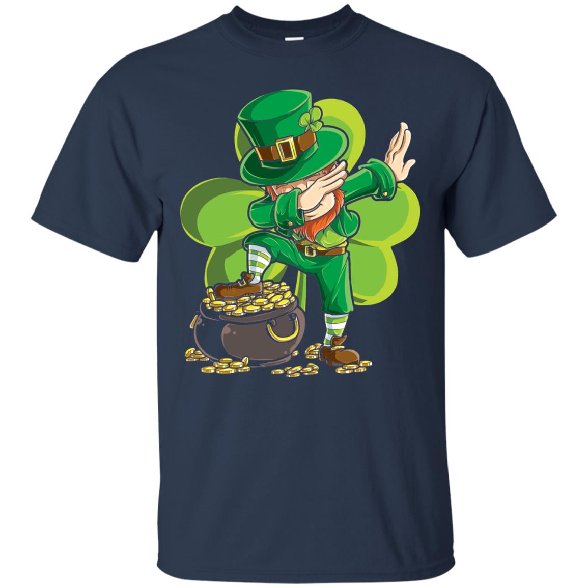 Dabbing Leprechaun St Patricks Day T-shirt Navy