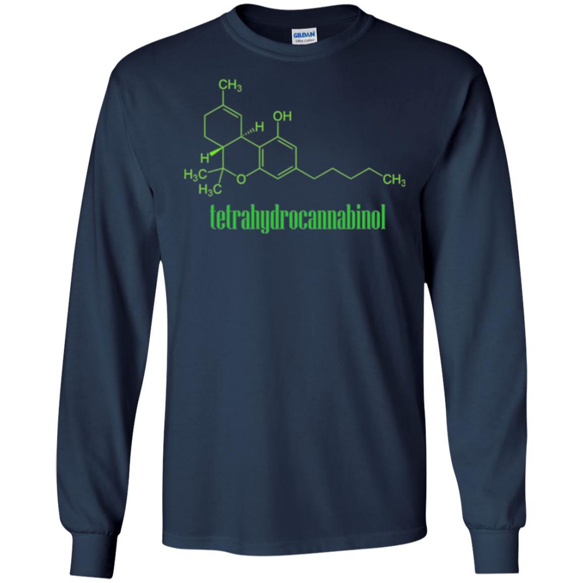 Canabis Molecule T-shirt Tetrahydrocannabinol Thc Navy
